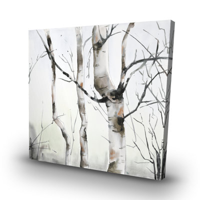 Three birches trees - 32"x32" art on canvas