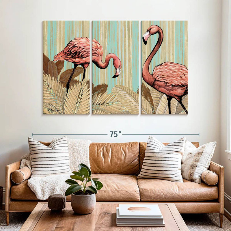 Flamant rose rétro Brampt, H 42 po x l 65 po