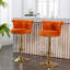 Ensemble de chaises de bar réglables en velours à hauteur réglable sur 360 degrés avec coussin moelleux et conception moderne-2085369090