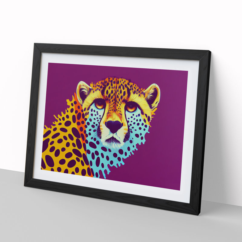 Unforgettable Cheetah - Framed Print, Black, 46cm H x 64cm W x 2cm D