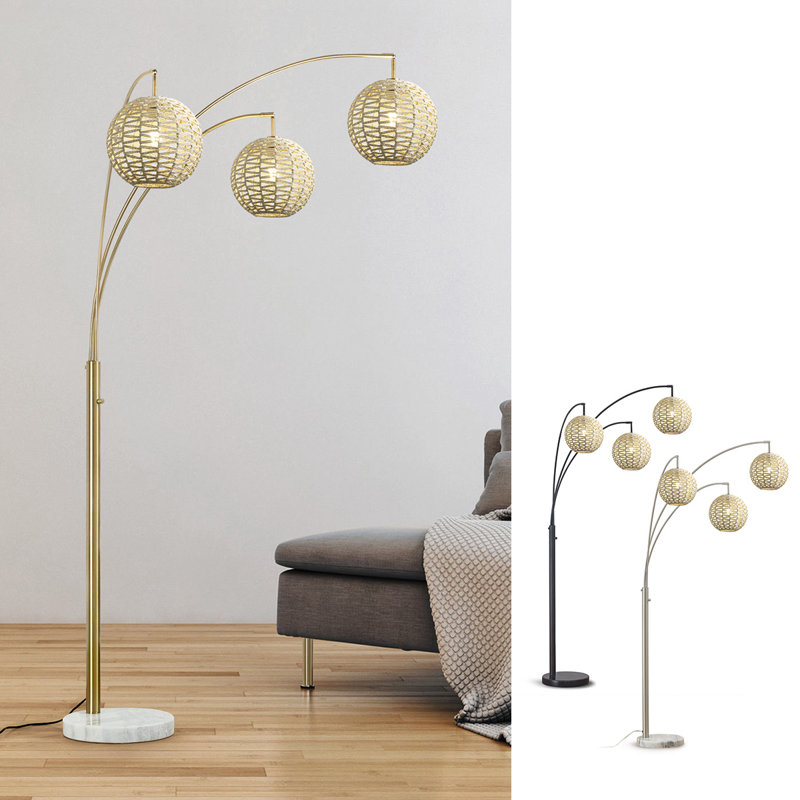 Bashkim 83'' Tree Floor Lamp, Brushed Brass