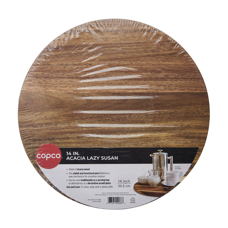 Plateau tournant Copacia Acacia, H 14 po x l 14 po x P 1,5 po