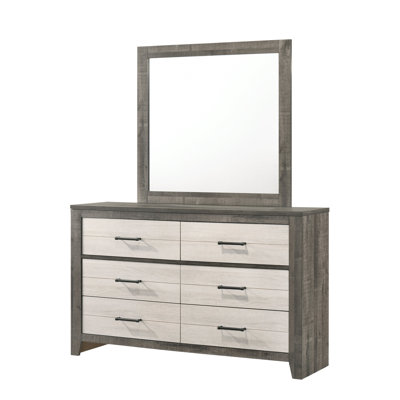 Rhett Brown/Cream Bedroom Mirror (Mirror Only)