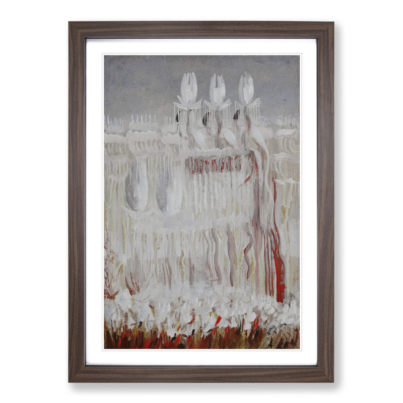 Creation of the World Vol.8 by Mikalojus Konstantinas - Picture Frame Painting, Walnut Framed, 36cm H x 27cm W x 2cm D