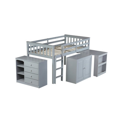 Loft Bed With Storage, Pull-Out Desk