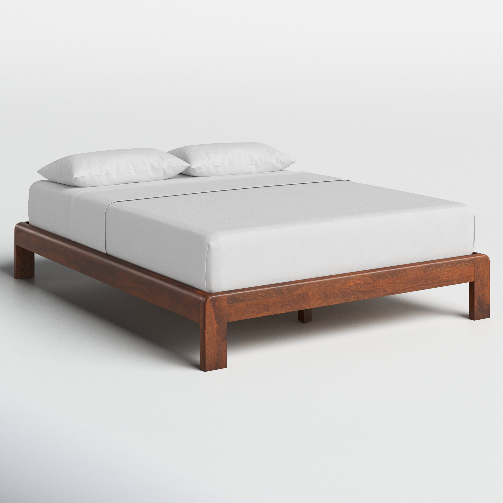 Jeannie Platform Queen Size Bed, Walnut