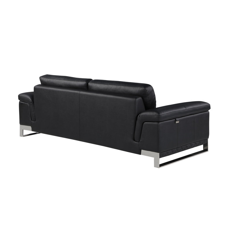Canapé en cuir italien Top Grain, Noir