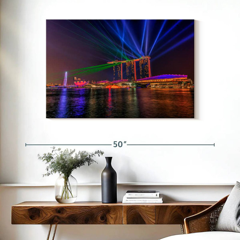 Sirci HDR, singapour, la nuit, H 26 po x l 39 po
