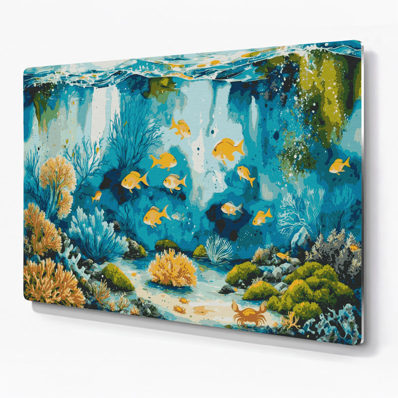 Art mural vert en métal Hawaiian Tide Pools, H 20 po x l 24 po