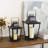 Accent black metal floor tabletop lantern