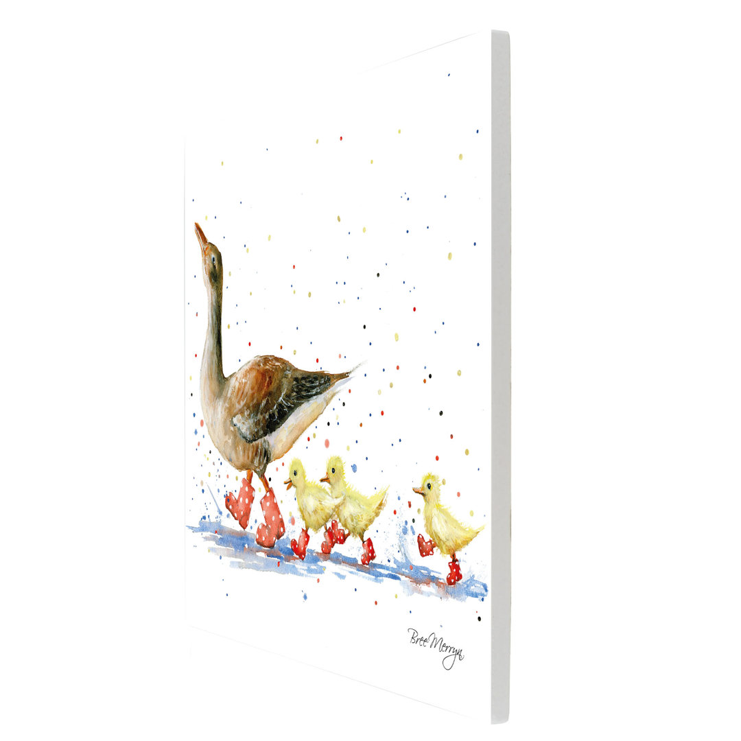 Ducklings Artwork by Bree Merryn Ceramic Picture Tile Dimensional Wall Art