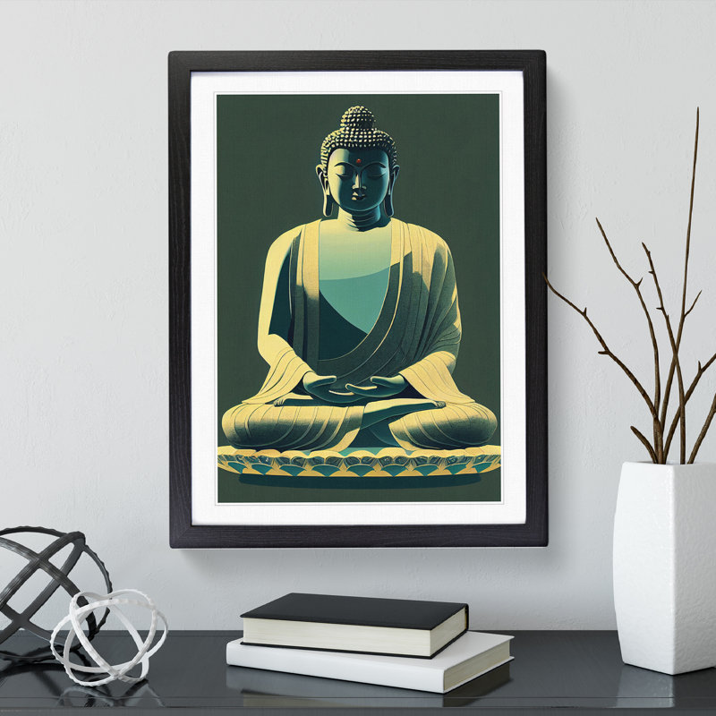 Paradise with Buddha - Framed Print, Black Framed, 34cm H x 25cm W x 2cm D