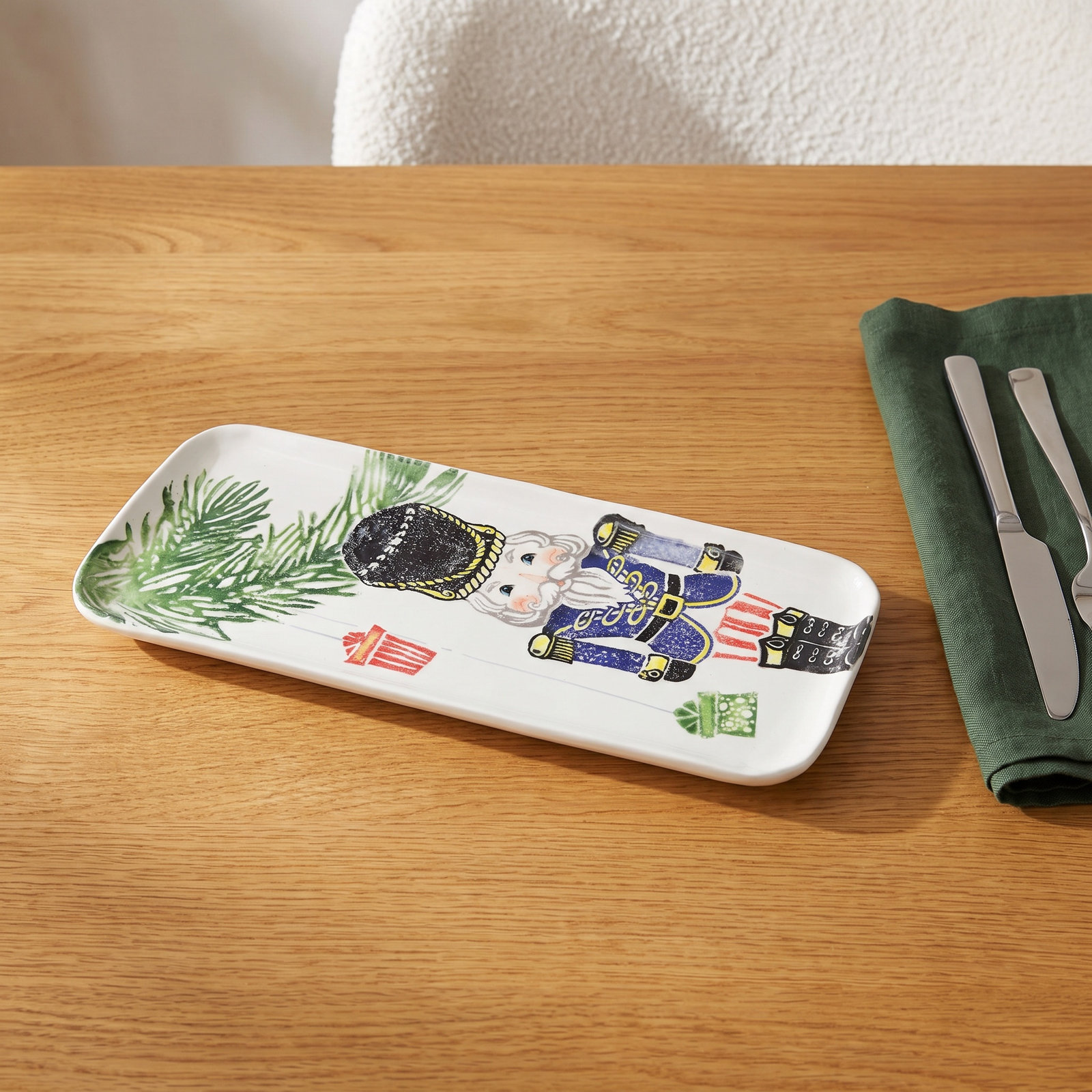 Nutcrackers Rectangle Terra Bianca Platter