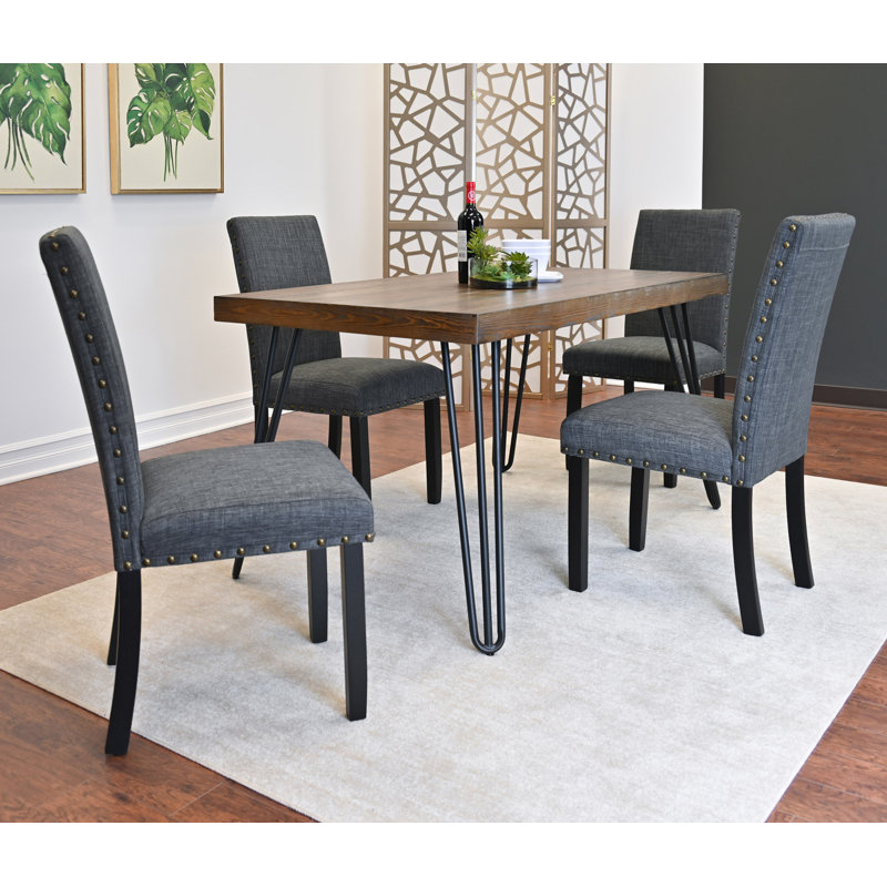 Ensemble de salle à manger 5 pièces Amisos, table de salle à manger en épingle à cheveux avec 4 chaises, 3 options de couleurs