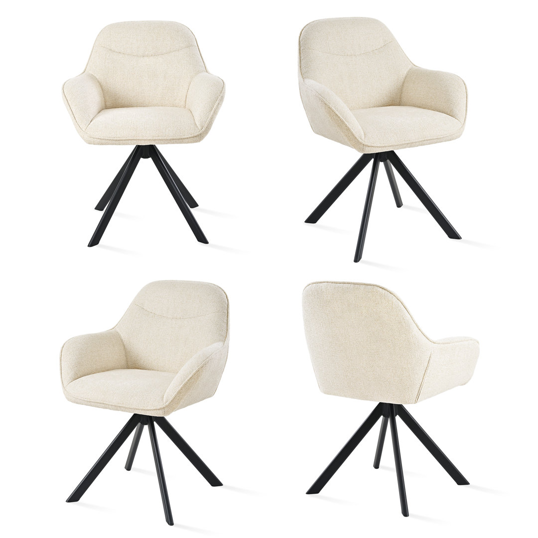 48.5cm H Fabric Upholstered Dining Chair with Arm