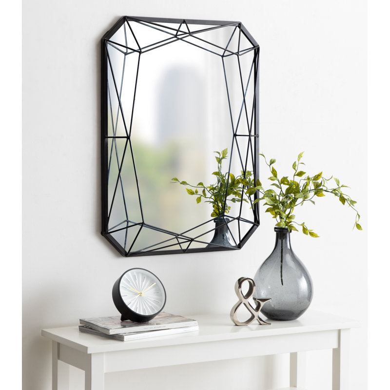 Winfred Metal Flat Mirror, Black