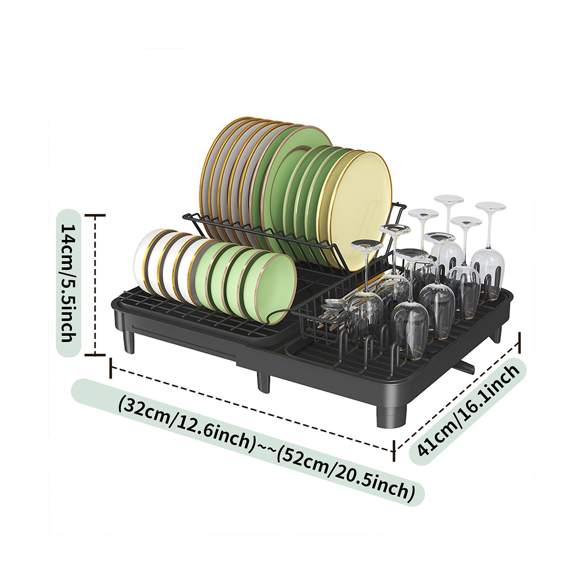 Belfry Kitchen Expandable Drainage Rack,Space-Saving Dish Rack With ...