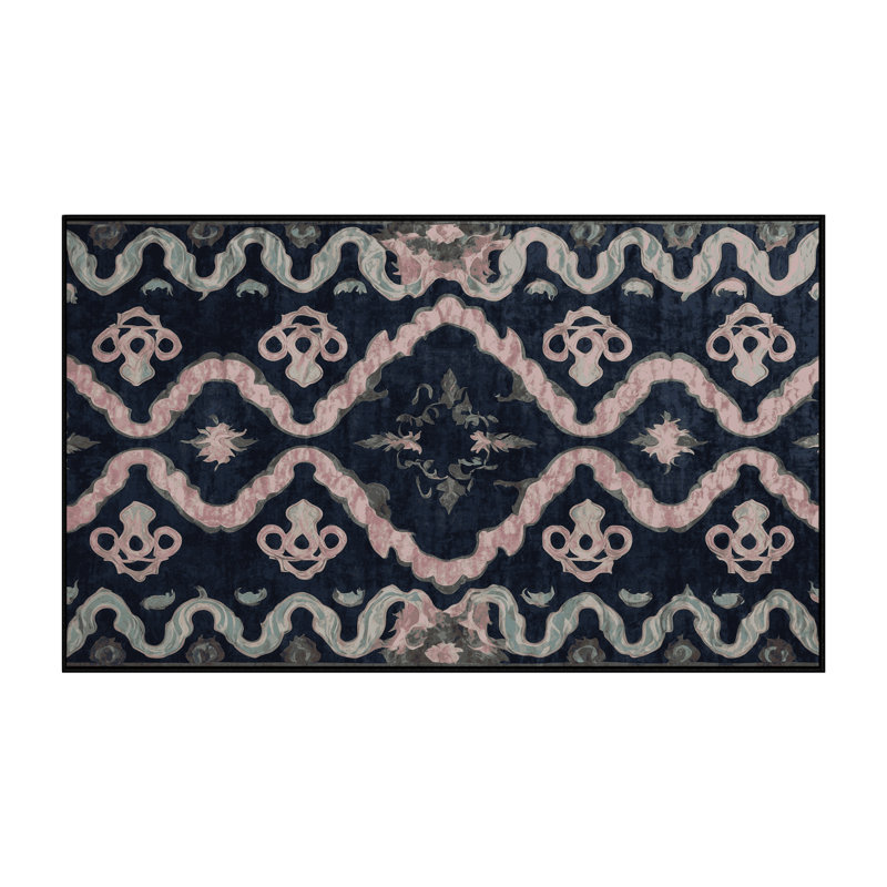 Machine Washable Gray Area Rug, Rectangle 3' x 5'