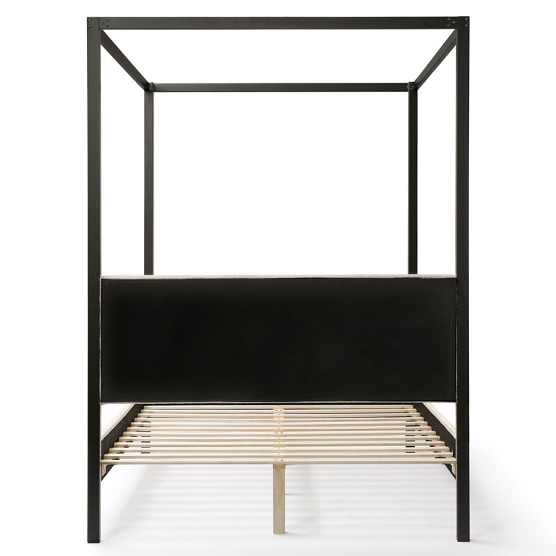 Casondra Upholstered Metal Canopy Bed