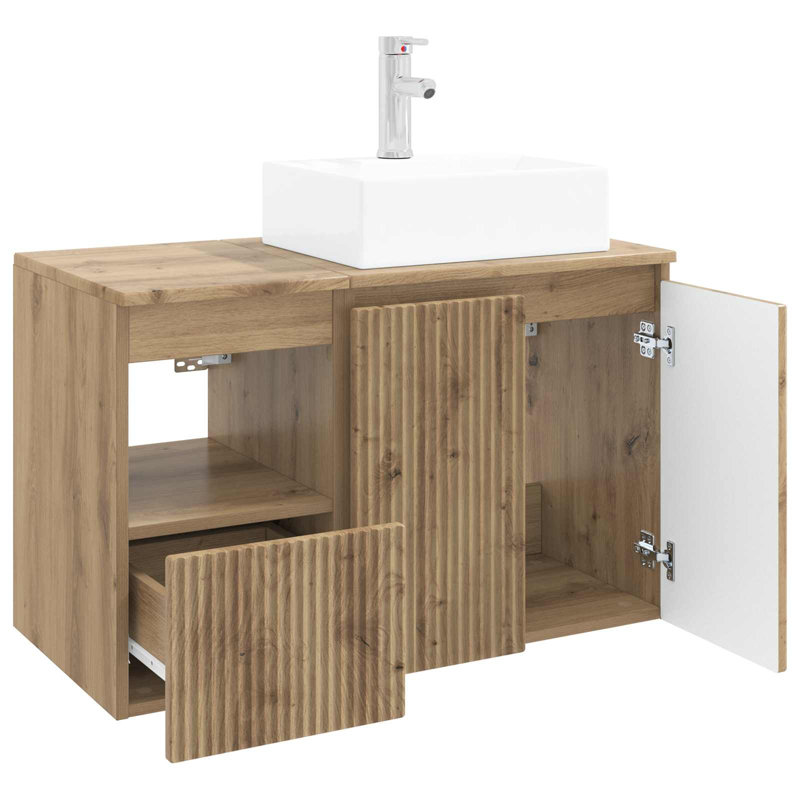 Bathroom Furniture Suite, Medium Wood