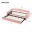 Upholstered Velvet Daybed with Trundle Bed-267145372