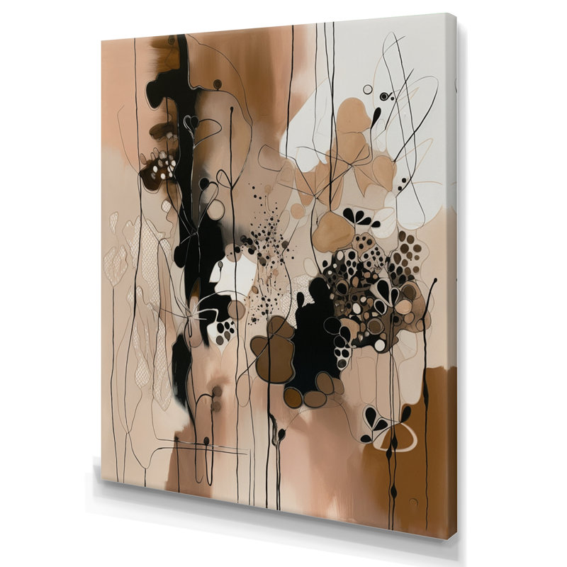 Liberté artistique brune et noire I - impressions sur toile abstraites, L 12 po x H 20 po, Toile tendue
