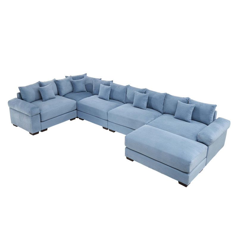 Oversized Cloud Modular Sectional Couch,Convertible Sectional Couches,Extra-Thick Armrests With Chaise,Soft Corduroy Fabric,Ergonomic Design, Easy Assembly,for Living Rooms Reading Rooms