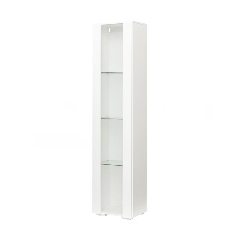 Side Cabinet With Aluminum Strip Lamp, Storage Solution For Any Room In Your Home., White