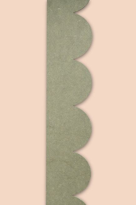 (Pack of 2) Jumbo Decorative Scallop Design Trims - 98cm x 14cm x 6mm -Edging MDF Wood (Moisture Resistant) - Dado Moulding for DIY