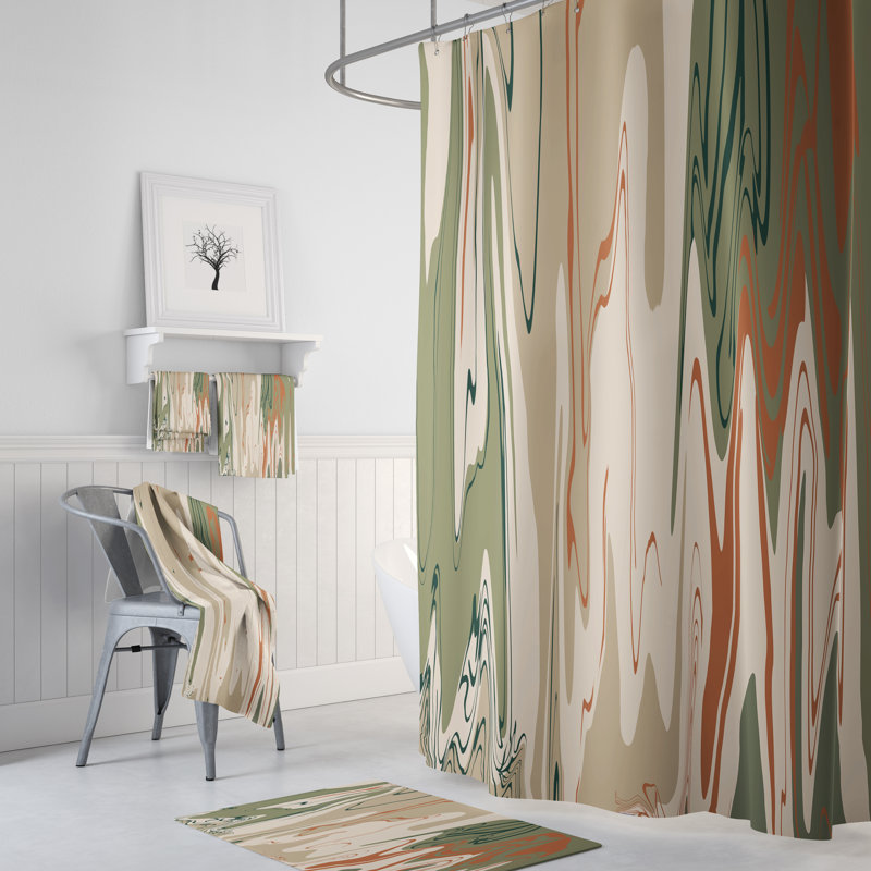 Abstract Shower Curtain, 72" H x 70" W