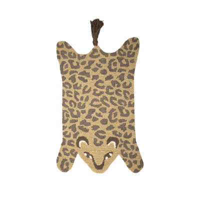 Cheetah Print Handmade 2' x 3' Cotton Area Rug for Baby Nursery or Kid's Room by Crane Baby