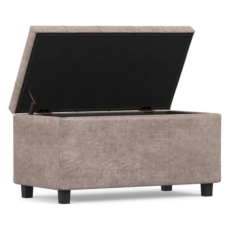 Banc repose-pieds avec rangement caché Cosmopolitan, Taupe gris vieilli