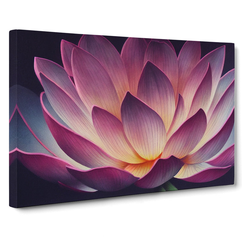 Cool Lotus Flower - Wrapped Canvas, 35cm H x 50cm W x 3cm D