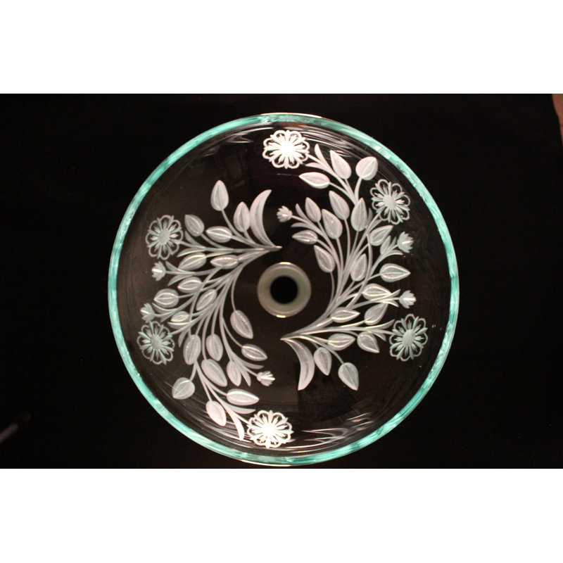 Lavabo de salle de bain vasque circulaire en verre Lotus