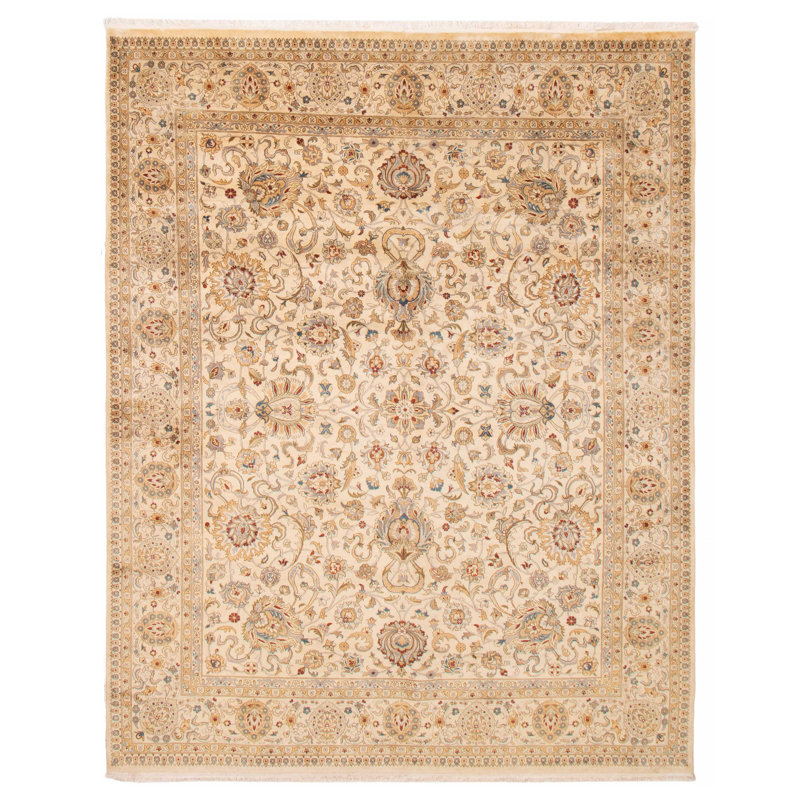 Tapis ivoire en laine New Age de conception unique 7 pi 11 po x 10 pi 2 po Mudi