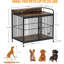 Meuble pour chien avec 2 mangeoires à hauteur réglable-22903070-22903069