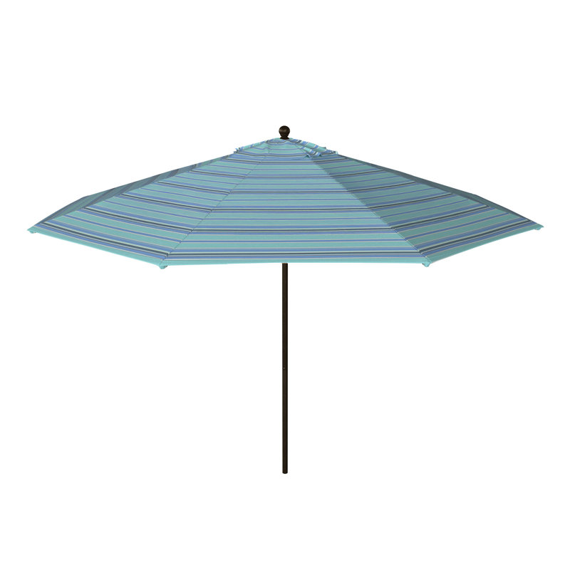 Parasol de patio blanc mat 11 pi., Rayures bleues