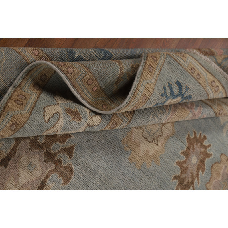 Blue Vegetable Dye Oushak Turkish Area Rug