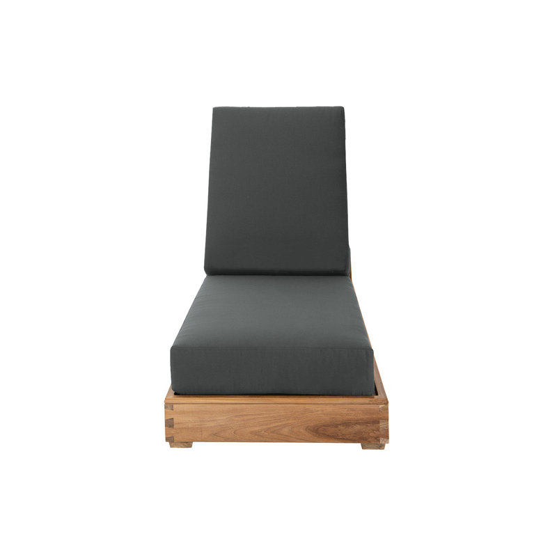 Chaise longue d'extérieur en teck Starlita, Charbon