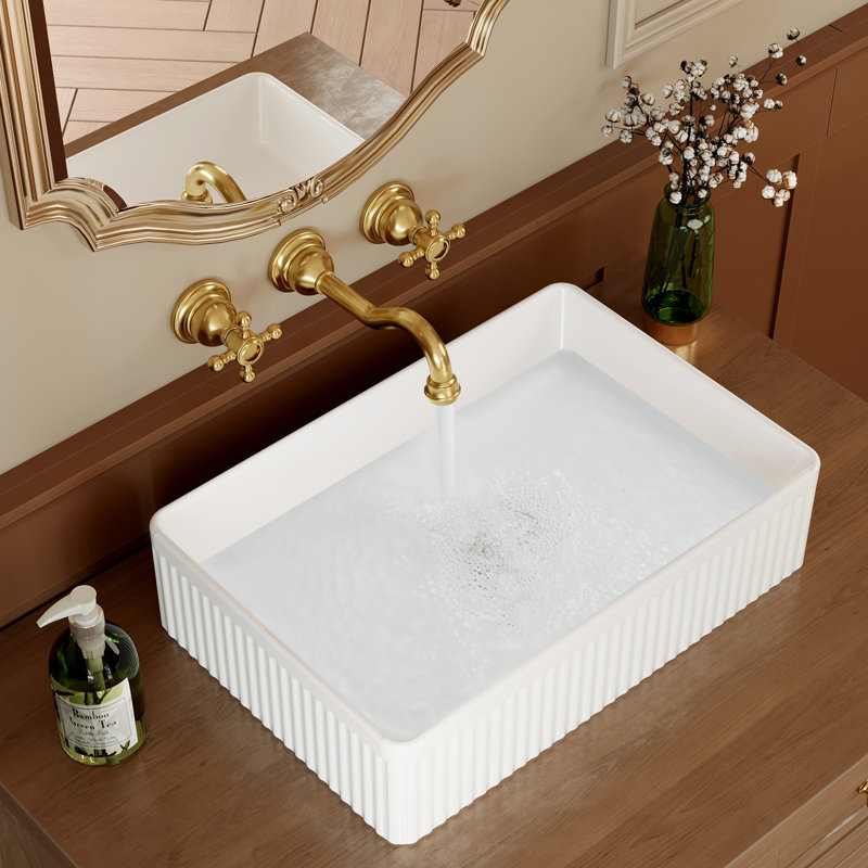 19.7''L x 13.4''W Rectangle Bathroom Vessel Sink Modern Ceramic Above Counter Bathroom Vanity Sink Porcelain