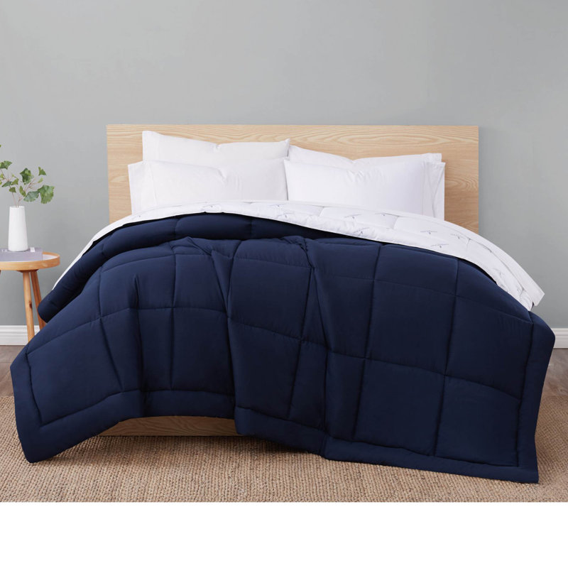 King White Reversible Microfiber Down Comforter Set