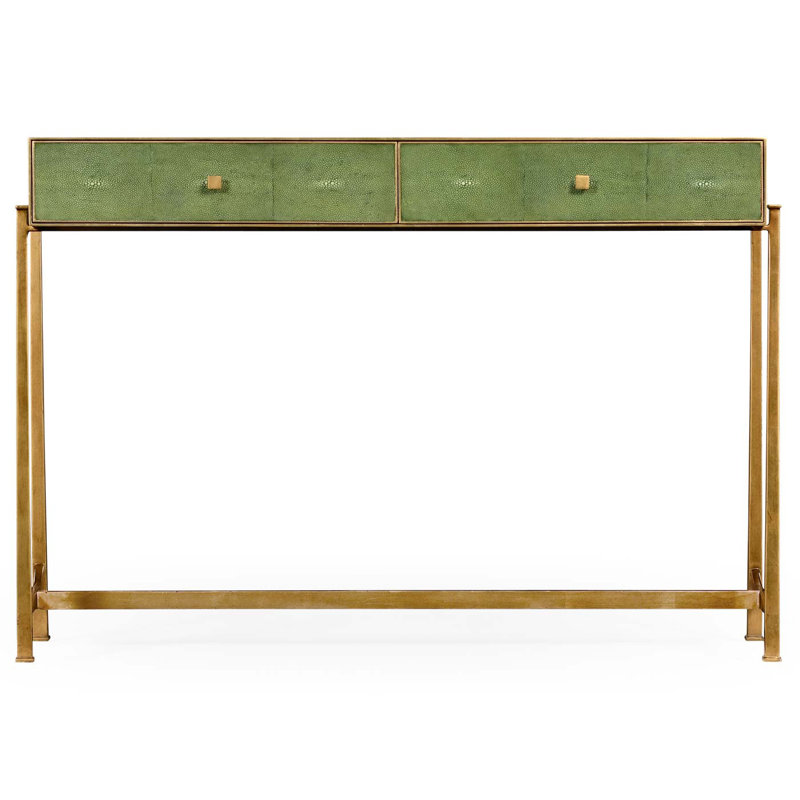 Luxe 48'' W Console Table, Gold, Anthracite Shagreen