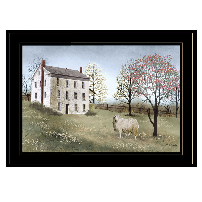 "Spring at House Farm", reproduction d'art encadrée pour décoration de salon, de chambre à coucher et de maison de campagne par Millwork