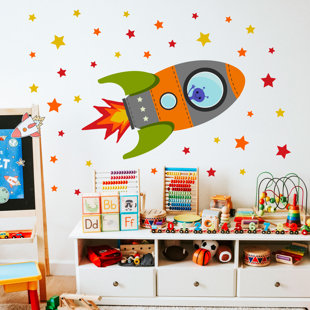 Flying Rocket Wall Stickers
