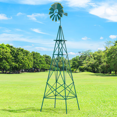 Sumaia 100'' H Metal Windmill Weathervane
