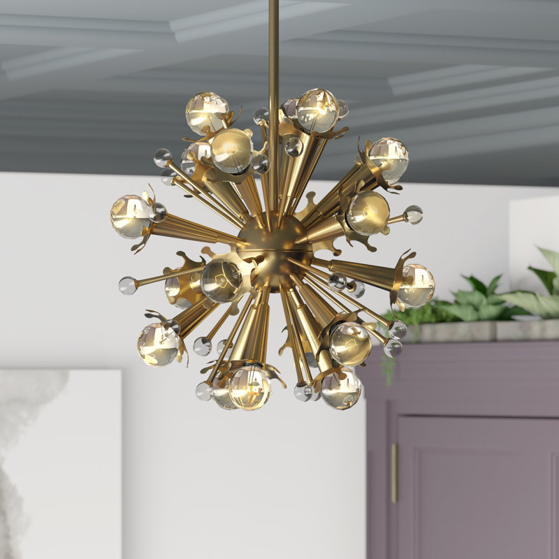 18 - Light Chandelier, Polished Nickel