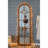 24X79" Halfround Elongated Mirror With Decorative Window Look Classic Architecture Style Solid Fir Wood Interior Decor