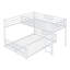 Lit superposé en L blanc en métal sans sommier-223545942