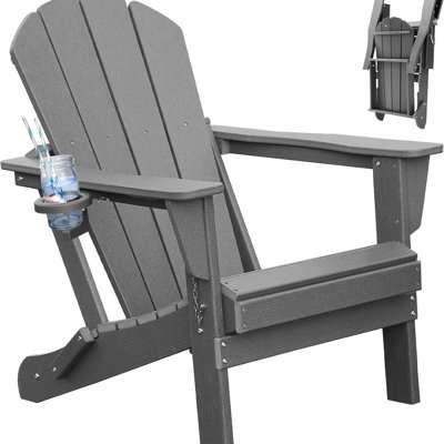 Adirondack Chair, Plastic Adirondack Chairs, HDPE Adirondack Chair, Folding Adirondack Chairs,Outdoor Chairs With Cup Holder For Lawn Patio Deck Fire Pit