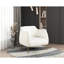 Fauteuil d'appoint blanc Boucle pour espace de vie principal avec pieds en métal robustes, fabrication robuste et or-25143719